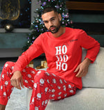 Mens personalised couples Christmas HOHOHO pyjamas