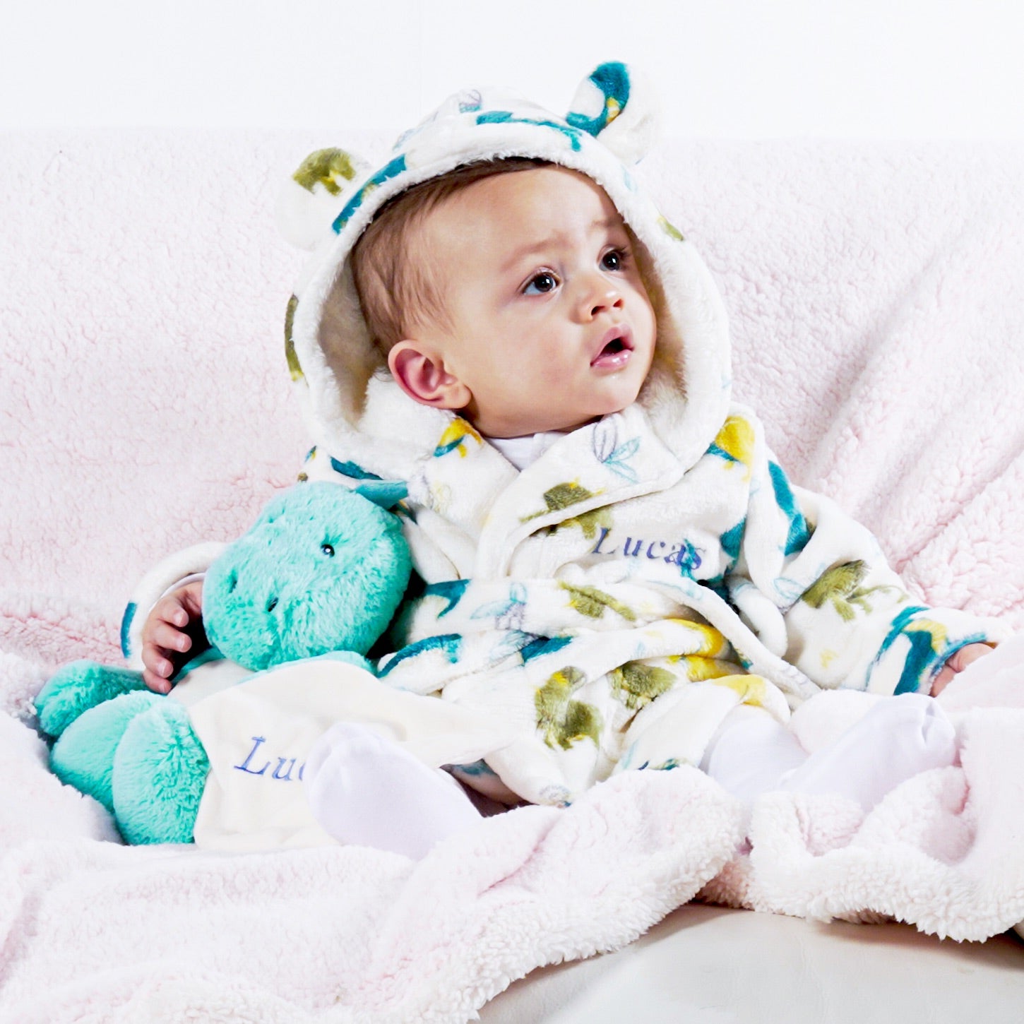 Baby dinosaur dressing gown hotsell