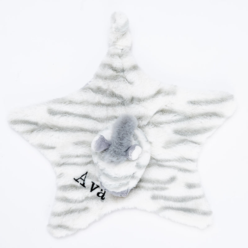 Babies personalised unisex recycled Zebra comforter