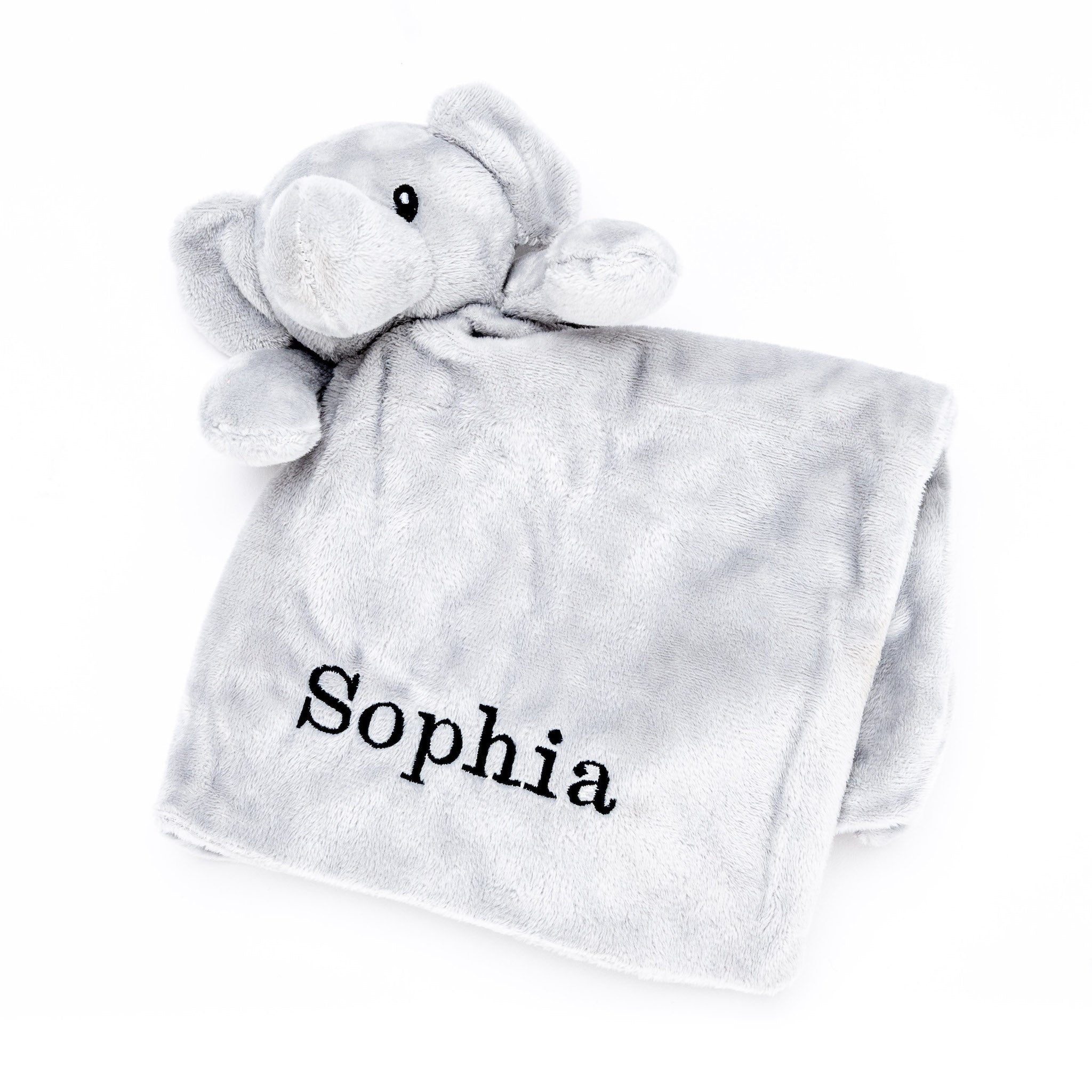 Babies personalised elephant comforter Light Blue