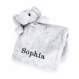 Babies personalised elephant comforter Light Blue