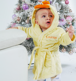 Load image into Gallery viewer, Babies personalised Duck hooded dressing gown
