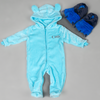 Lulabay baby boys personalised pramsuit and monster slipper gift set