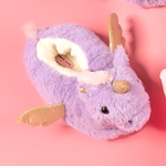 Load image into Gallery viewer, Lulabay girls unicorn faux fur slippers
