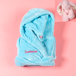 Load image into Gallery viewer, Lulabay girls personalised hooded dressing gown and bunny gift set
