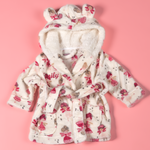 Lulabay baby girls personalised fairy print hooded dressing gown