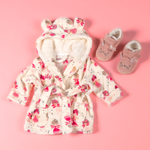 Lulabay baby girls personalised fairy print dressing gown and bunny slippers gift set
