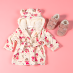 Load image into Gallery viewer, Lulabay baby girls personalised fairy print dressing gown and bunny slippers gift set
