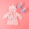 Lulabay baby girls personalised dressing gown and unicorn slippers gift set