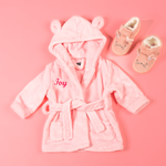 Load image into Gallery viewer, Lulabay baby girls personalised dressing gown and bunny slippers gift set
