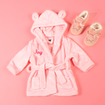 Lulabay baby girls personalised dressing gown and bunny slippers gift set