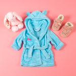 Load image into Gallery viewer, Lulabay baby girls 3 piece personalised gown, slippers and bunny gift set
