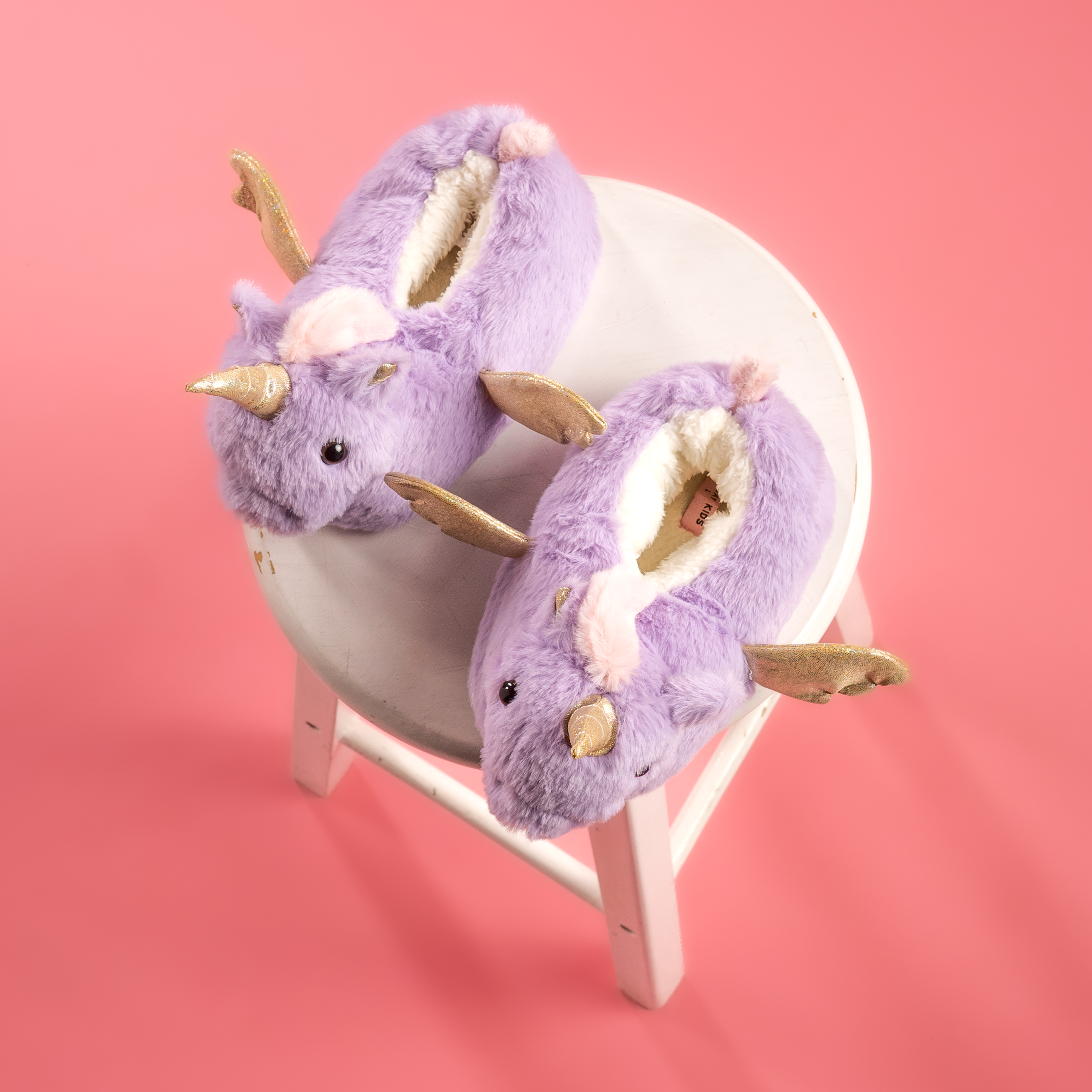 Lulabay baby girls unicorn faux fur slippers