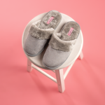 Ladies personalised polar bear printed dressing gown and slippers gift set