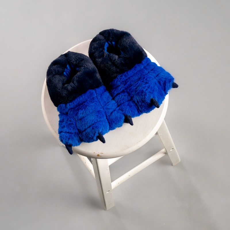 Lulabay baby boys monster faux fur slippers