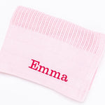 Babies personalised luxury heavy knit cellular panel blanket