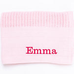 Babies personalised luxury heavy knit cellular panel blanket