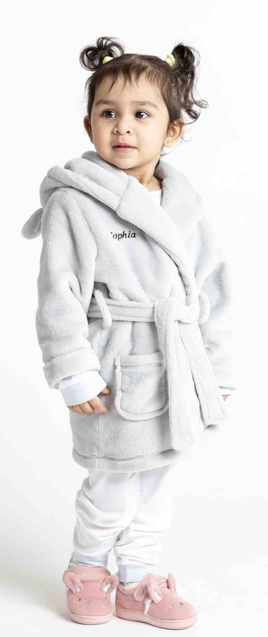 Lulabay girls personalised hooded dressing gown and bunny gift set