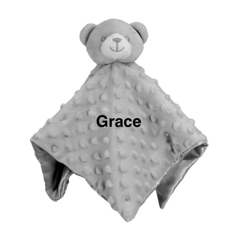 Babies personalised teddy bear comforter