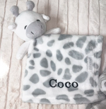Babies personalised unisex giraffe comforter and blanket