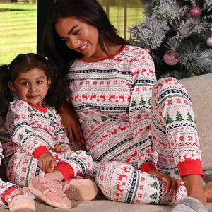 Ladies personalised family christmas fairisle printed pyjamas