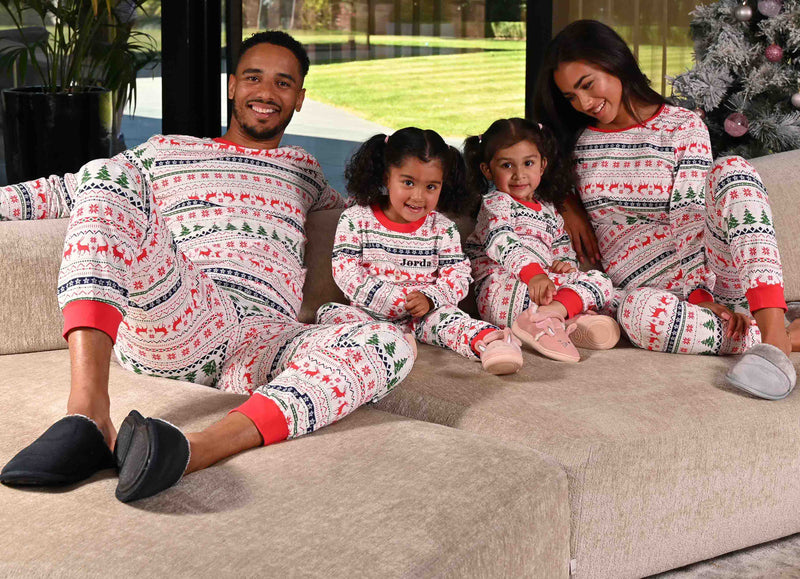 Babies unisex personalised family christmas fairisle sleepsuit