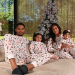 Load image into Gallery viewer, Ladies personalised family christmas themed printed pyjamas
