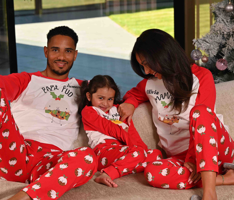 Babies unisex personalised family christmas BABY PUD sleepsuit