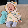 Lulabay baby boys personalised dinosaur print dressing gown and toy gift set