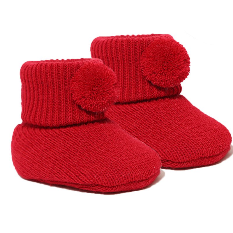 Newborn Baby Pom Pom Bootees