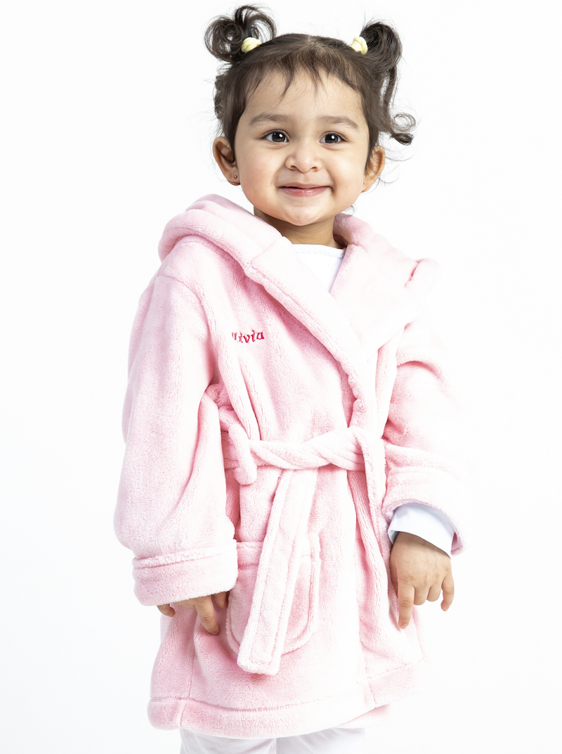 Lulabay girls personalised hooded dressing gown and bunny gift set