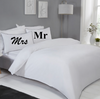 Mr & Mrs personalised contrast piped bedding