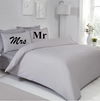 Mr & Mrs personalised contrast piped bedding
