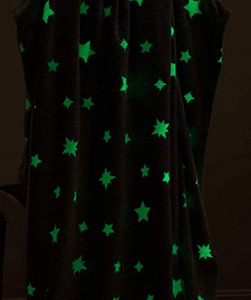 Unisex Kids personalised stars glow in the dark blanket throw