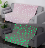 Baby girls personalised moon and stars glow in the dark blanket throw