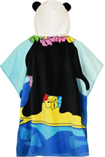 Kids personalised panda hooded towel