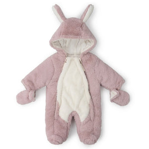 Lulabay baby girls bunny cotton lined faux fur snowsuit