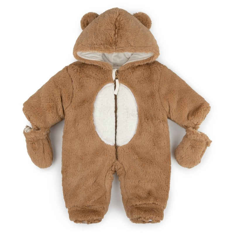 Lulabay babies cotton lined teddy bear faux fur snowsuit