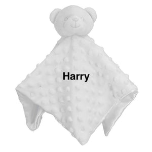 Babies personalised teddy bear comforter