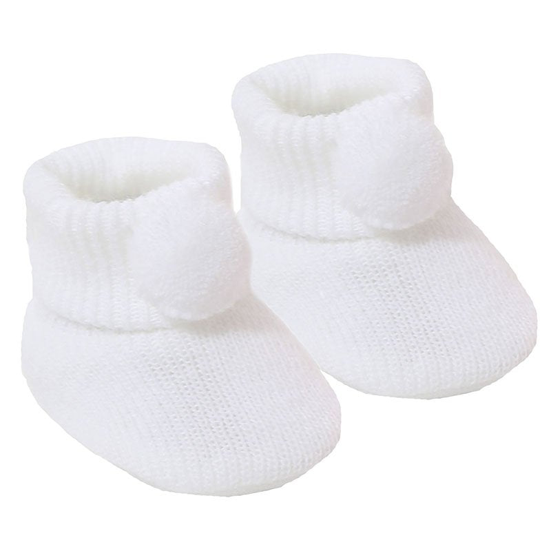 Newborn Baby Pom Pom Bootees