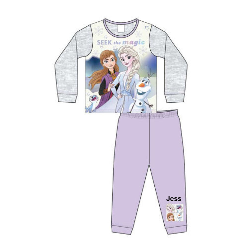 Girls personalised frozen pyjamas set