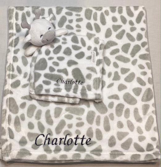 Babies personalised unisex giraffe comforter and blanket