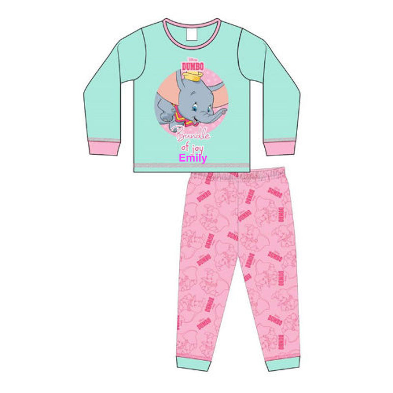 Baby girls personalised Dumbo Pyjamas