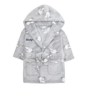 Babies personalised unisex lamb design dressing gown